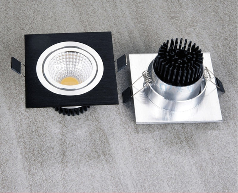 Square Dimmable Recessed LED Downlights 7W 9W 12W 15W COB LED Ceiling Spot Lights AC110-220V Warm Cold White LED Indoor Lighting