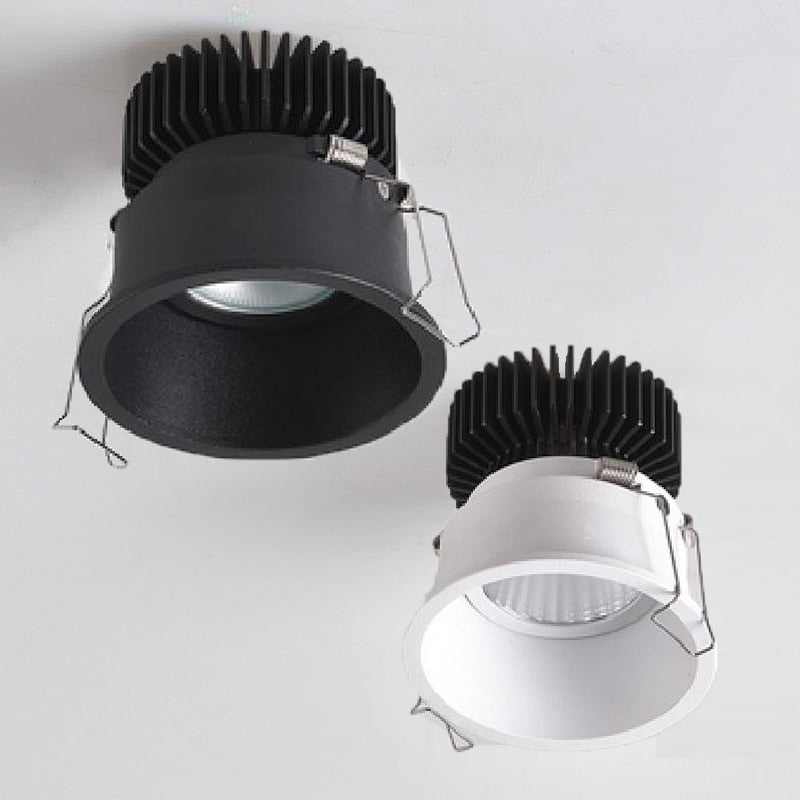 Dimmable Narrow Border Embedded Anti-Glare COB Ceiling Recessed Downlight 7W 12W 20W LED Wall Wash Light Hotel Villa Lighting