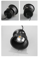 Dimmable Narrow Border Embedded Anti-Glare COB Ceiling Recessed Downlight 7W 12W 20W LED Wall Wash Light Hotel Villa Lighting