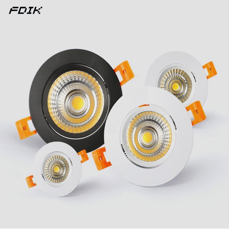 High Brightness Dimmable Recessed LED Downlights 9W 12W 15W COB LED Ceiling Spot Lights 110-240V LED Ceiling Lamps Indoor Lighting