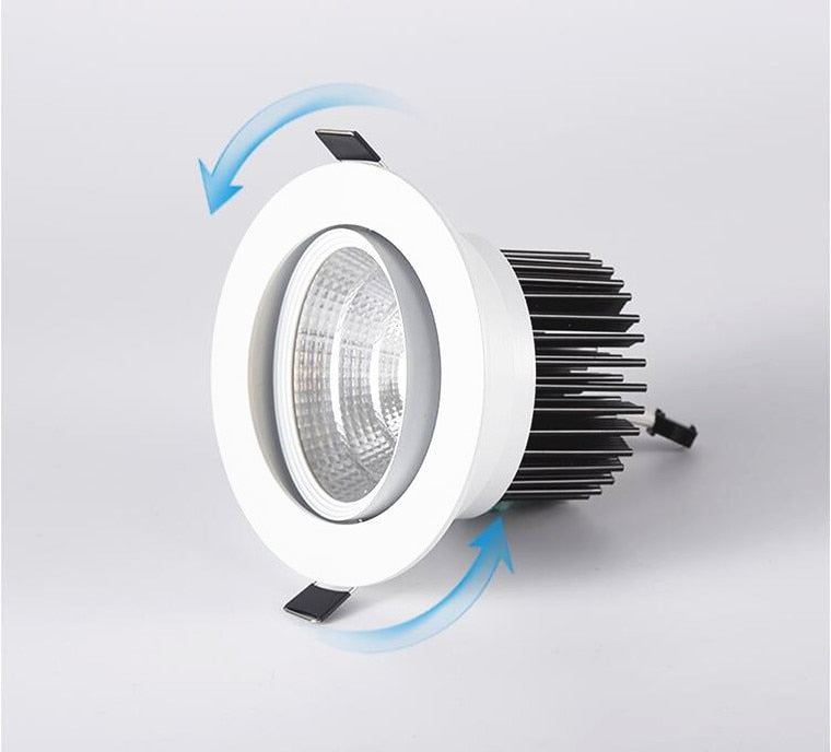 High Brightness Dimmable Recessed LED Downlights 9W 12W 15W COB LED Ceiling Spot Lights 110-240V LED Ceiling Lamps Indoor Lighting