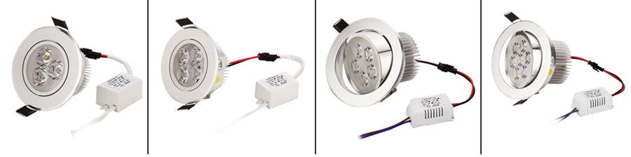 Dimmable LED Downlight 3W 4W 5W 7W Spot LED 110V 220V Recessed Linghting Silver house Pure Nature / Daylight Warm White