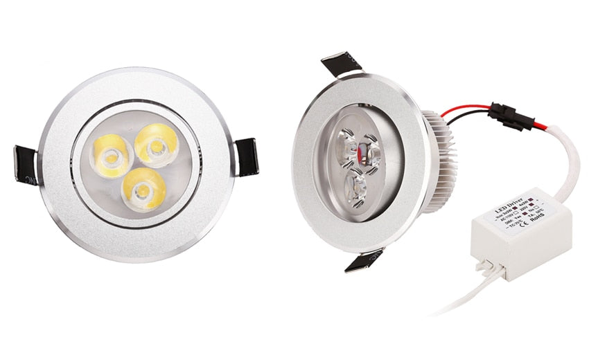 Dimmable LED Downlight 3W 4W 5W 7W Spot LED 110V 220V Recessed Linghting Silver house Pure Nature / Daylight Warm White