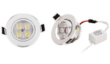 Dimmable LED Downlight 3W 4W 5W 7W Spot LED 110V 220V Recessed Linghting Silver house Pure Nature / Daylight Warm White