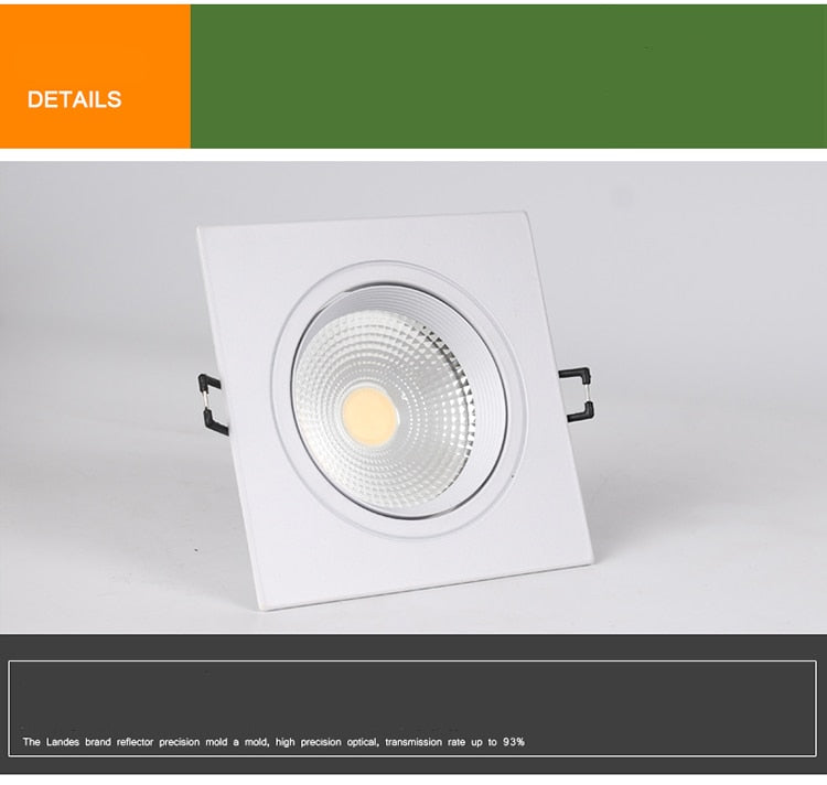 Dimmable square hole LED downlight ceiling light 5w 7w 10w 20w 110v/220v ceiling anti-fog light household lighting