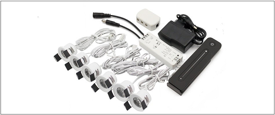 LEDIARY 12V Mini Spot Led Downlight Dimmable 24 Lamps Four Control Memory Remote Can Be Set Driver 6/12 Lamps Single Controller