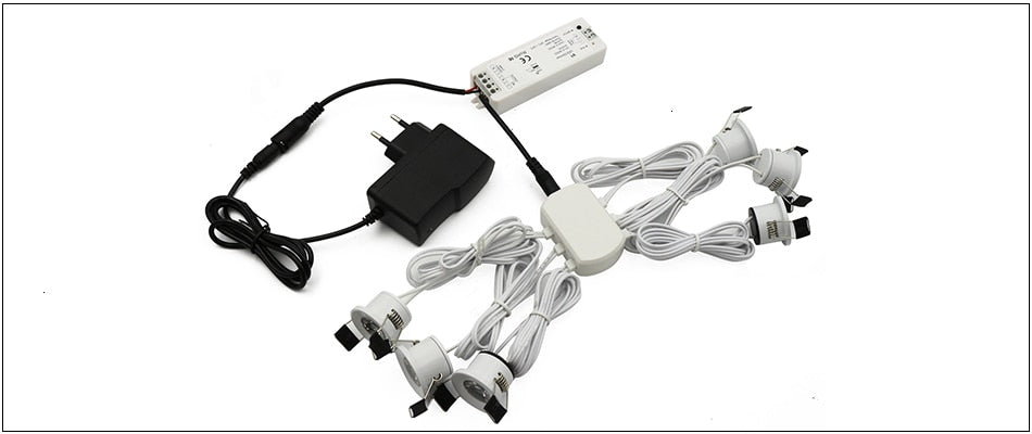 LEDIARY 12V Mini Spot Led Downlight Dimmable 24 Lamps Four Control Memory Remote Can Be Set Driver 6/12 Lamps Single Controller