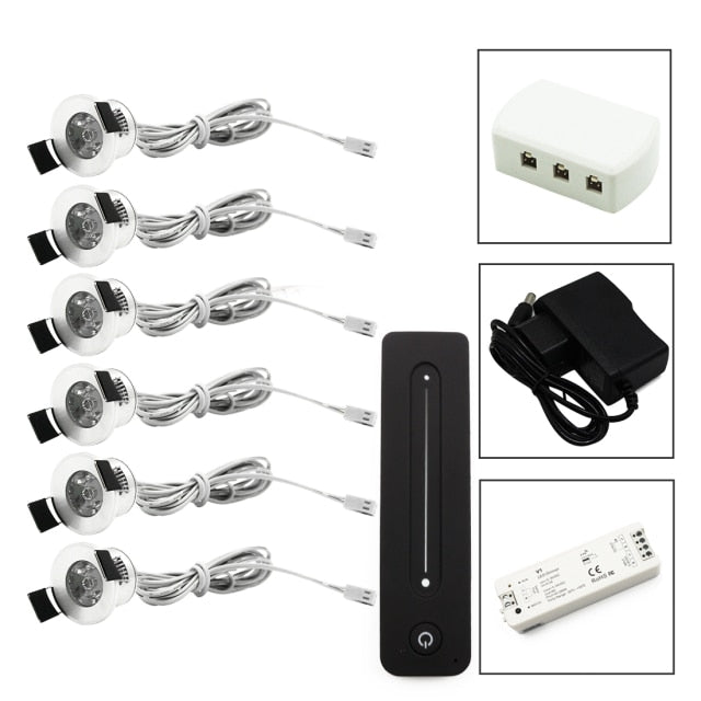 LEDIARY 12V Mini Spot Led Downlight Dimmable 24 Lamps Four Control Memory Remote Can Be Set Driver 6/12 Lamps Single Controller