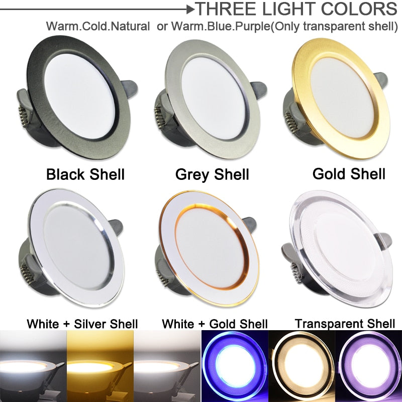 LED Downlight 3W 5W 9W 12W 15W 18W Spot Downlight AC 220V gold Silver White Ultra Thin Aluminum Round Recessed LED Spot Lighting