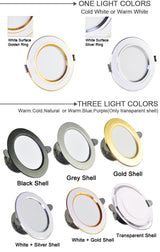 LED Downlight 3W 5W 9W 12W 15W 18W Spot Downlight AC 220V gold Silver White Ultra Thin Aluminum Round Recessed LED Spot Lighting