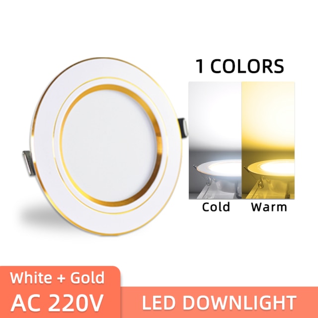 LED Downlight 3W 5W 9W 12W 15W 18W Spot Downlight AC 220V gold Silver White Ultra Thin Aluminum Round Recessed LED Spot Lighting