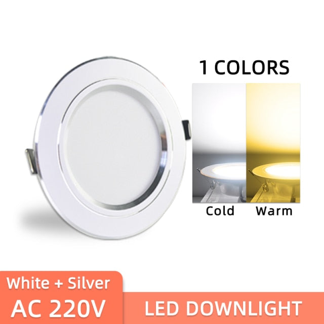 LED Downlight 3W 5W 9W 12W 15W 18W Spot Downlight AC 220V gold Silver White Ultra Thin Aluminum Round Recessed LED Spot Lighting
