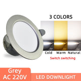 LED Downlight 3W 5W 9W 12W 15W 18W Spot Downlight AC 220V gold Silver White Ultra Thin Aluminum Round Recessed LED Spot Lighting