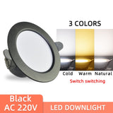 LED Downlight 3W 5W 9W 12W 15W 18W Spot Downlight AC 220V gold Silver White Ultra Thin Aluminum Round Recessed LED Spot Lighting