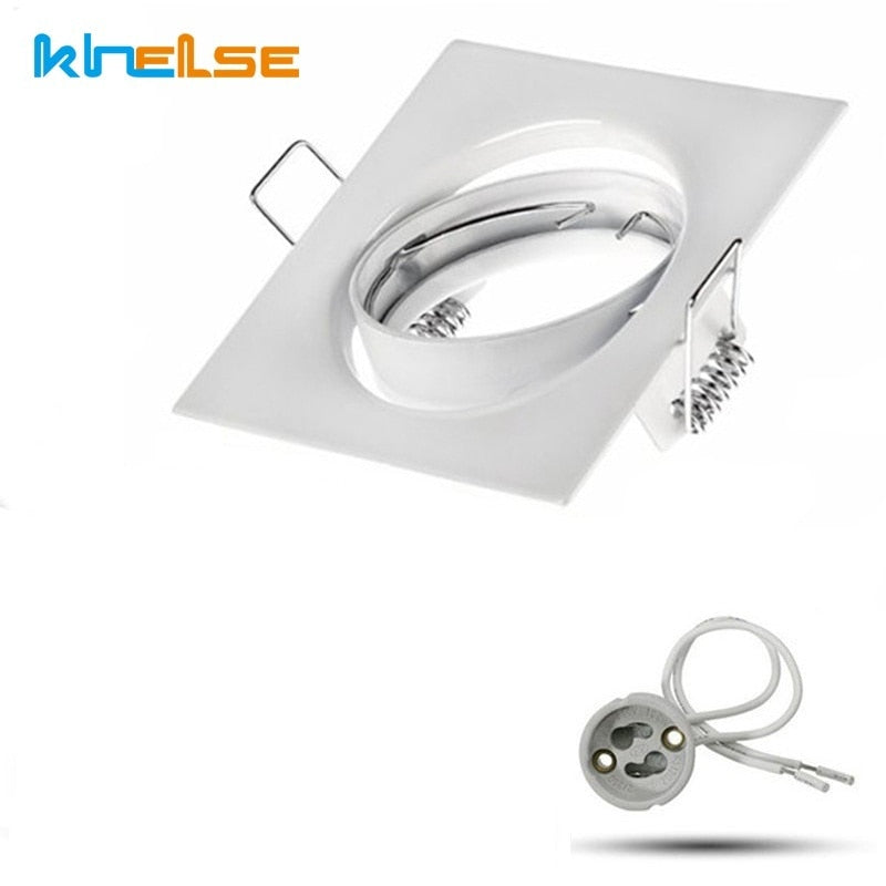 Square White Downlight Recessed Lighting Kit fitting COB 6W LED Bulb GU10 MR16 Ceiling Spot light fixture With MR16/GU5.3 Socket