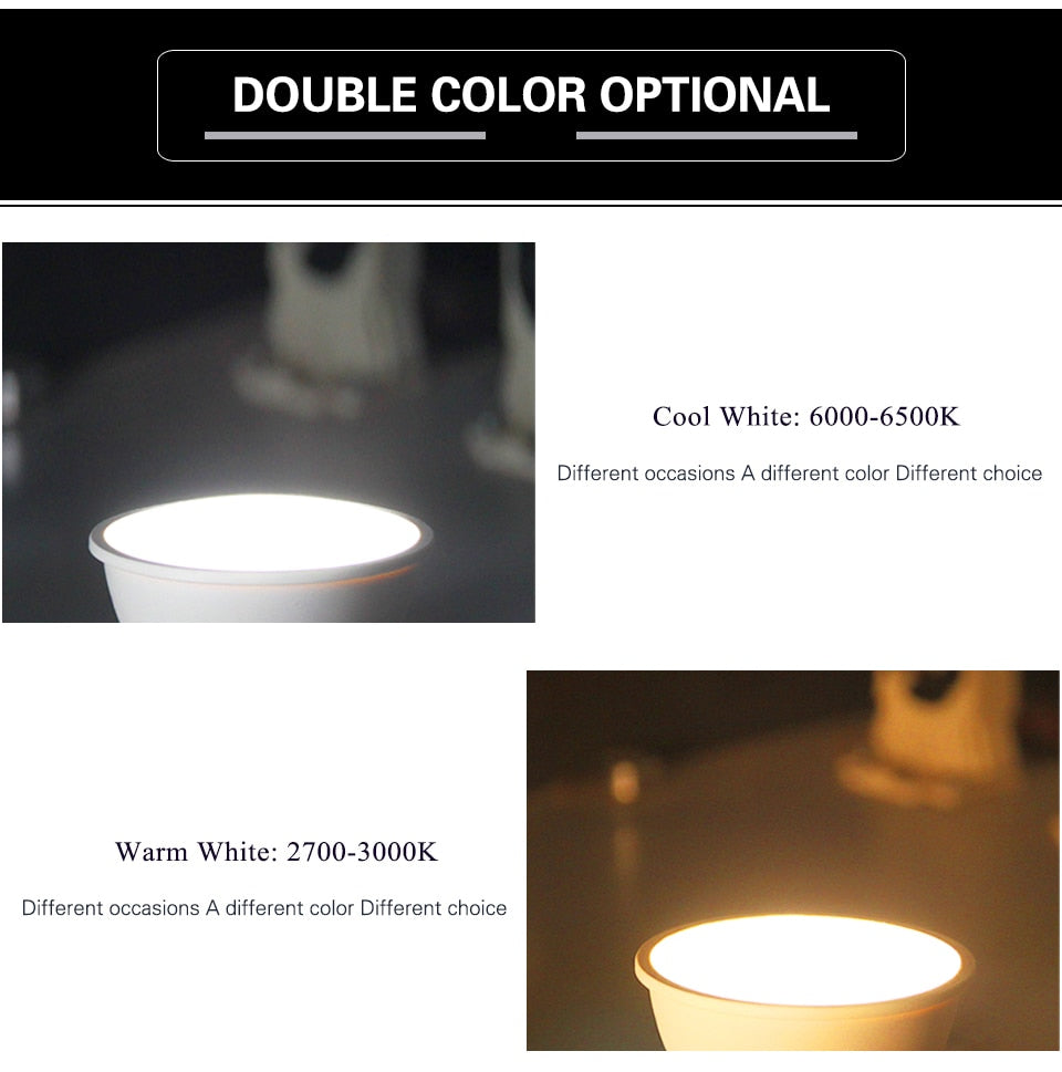 Square White Downlight Recessed Lighting Kit fitting COB 6W LED Bulb GU10 MR16 Ceiling Spot light fixture With MR16/GU5.3 Socket