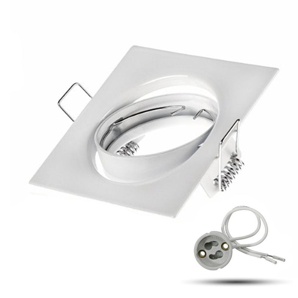 Square White Downlight Recessed Lighting Kit fitting COB 6W LED Bulb GU10 MR16 Ceiling Spot light fixture With MR16/GU5.3 Socket