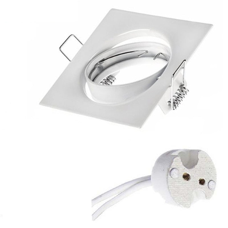 Square White Downlight Recessed Lighting Kit fitting COB 6W LED Bulb GU10 MR16 Ceiling Spot light fixture With MR16/GU5.3 Socket