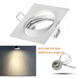 Square White Downlight Recessed Lighting Kit fitting COB 6W LED Bulb GU10 MR16 Ceiling Spot light fixture With MR16/GU5.3 Socket