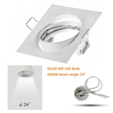 Square White Downlight Recessed Lighting Kit fitting COB 6W LED Bulb GU10 MR16 Ceiling Spot light fixture With MR16/GU5.3 Socket