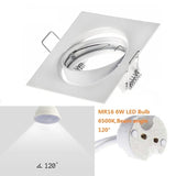 Square White Downlight Recessed Lighting Kit fitting COB 6W LED Bulb GU10 MR16 Ceiling Spot light fixture With MR16/GU5.3 Socket