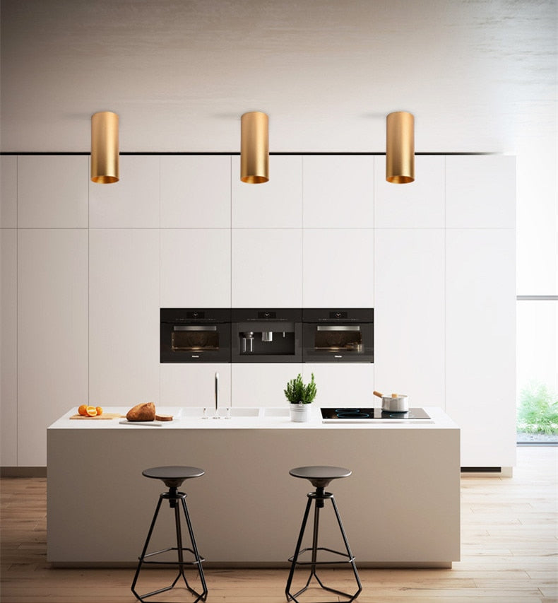 Surface Mounted Cylindrical LED COB Downlight Gold Reflector 7W 10W 12W 15W LED Ceiling Bulbs Lamp Spot Light LED Downlight