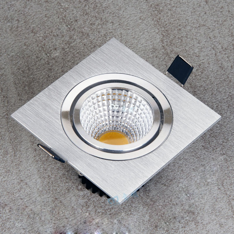 Dimmable LED COB Spotlight Ceiling lamp AC 110V 220V 7W 9W 12W 15W 18W Aluminum Recessed Downlights Square Led Panel Light