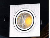Dimmable LED COB Spotlight Ceiling lamp AC 110V 220V 7W 9W 12W 15W 18W Aluminum Recessed Downlights Square Led Panel Light