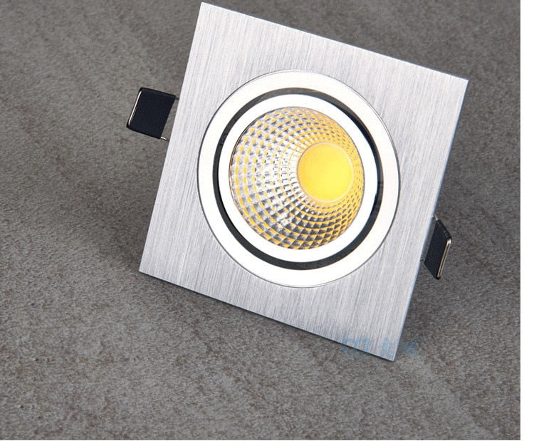 Dimmable LED COB Spotlight Ceiling lamp AC 110V 220V 7W 9W 12W 15W 18W Aluminum Recessed Downlights Square Led Panel Light
