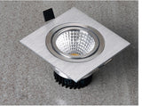 Dimmable LED COB Spotlight Ceiling lamp AC 110V 220V 7W 9W 12W 15W 18W Aluminum Recessed Downlights Square Led Panel Light
