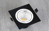Dimmable LED COB Spotlight Ceiling lamp AC 110V 220V 7W 9W 12W 15W 18W Aluminum Recessed Downlights Square Led Panel Light