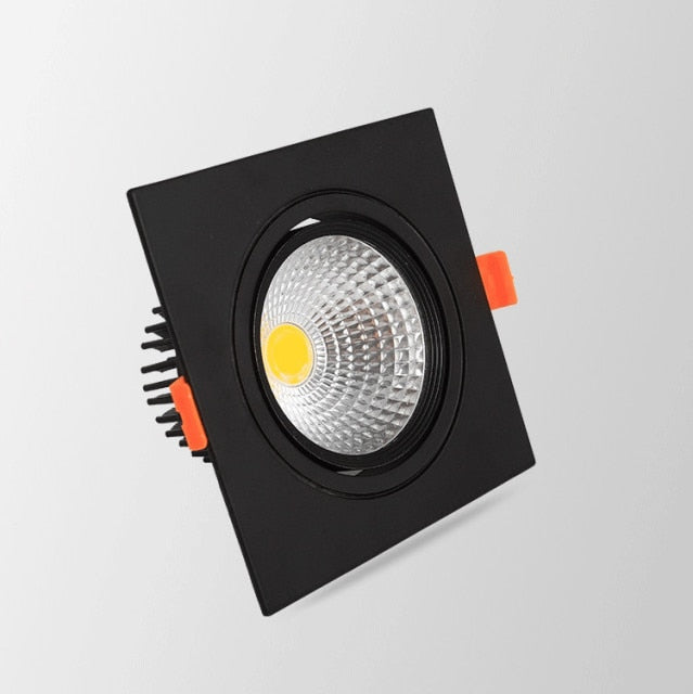 Dimmable LED COB Spotlight Ceiling lamp AC 110V 220V 7W 9W 12W 15W 18W Aluminum Recessed Downlights Square Led Panel Light