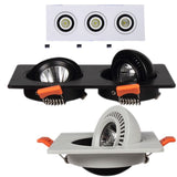 LED Dimmable Square cob recessed Downlight COB 5W 7W 10W 15W 20W 30W LED Spot light decoration Ceiling Lamp ac85-265V LED light