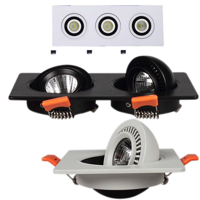 LED Dimmable Square cob recessed Downlight COB 5W 7W 10W 15W 20W 30W LED Spot light decoration Ceiling Lamp ac85-265V LED light