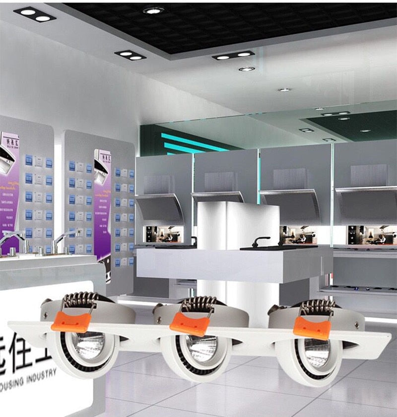 LED Dimmable Square cob recessed Downlight COB 5W 7W 10W 15W 20W 30W LED Spot light decoration Ceiling Lamp ac85-265V LED light