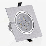 Super Bright Square Dimmable black Silver Aluminum 9W 12W 15W 18W LED Downlight AC 220V 110V Recessed LED Spot Lighting