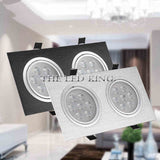Super Bright Square Dimmable black Silver Aluminum 9W 12W 15W 18W LED Downlight AC 220V 110V Recessed LED Spot Lighting
