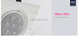 Super Bright Square Dimmable black Silver Aluminum 9W 12W 15W 18W LED Downlight AC 220V 110V Recessed LED Spot Lighting