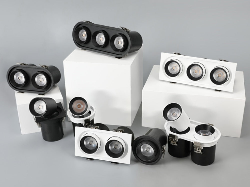 Oloey Angle Adjust Stretchable LED COB Recessed Downlight 12W 15W 18W 24W LED Ceiling Spot Light Kitchen Living room Indoor