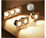 Square Dimmable led downlight lamp 7W 9w 12w 15w cob led spot 220V/110V ceiling recessed downlights square led panel light