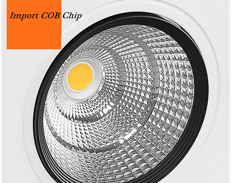 Square Dimmable led downlight lamp 7W 9w 12w 15w cob led spot 220V/110V ceiling recessed downlights square led panel light