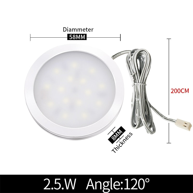 LED cabinet light with switch mini spotlight kitchen closet ultra-thin 12V small downlight decoration 3/4/6/8PCS spot AC110/220V