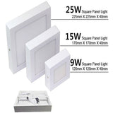 Square LED Panel Light 9W 15W 25W 30W Round Downlight AC85-265V LED Surface Ceiling Lamp For Kitchen Lighting