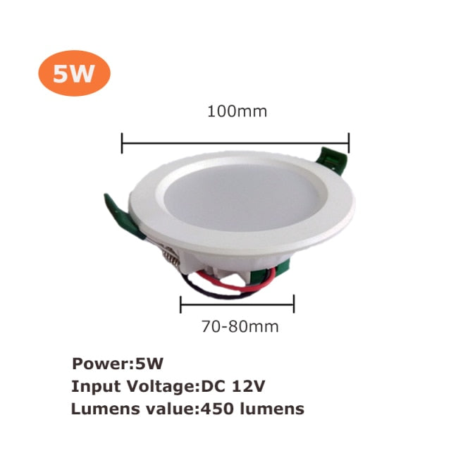DC 12V Led Downlight 18W 15W 12W 9W 5W LED Ceiling Lamp Cold White Round LED Panel Light LED Spot light Indoor Lighting