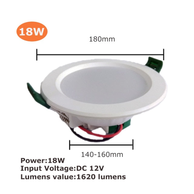 DC 12V Led Downlight 18W 15W 12W 9W 5W LED Ceiling Lamp Cold White Round LED Panel Light LED Spot light Indoor Lighting