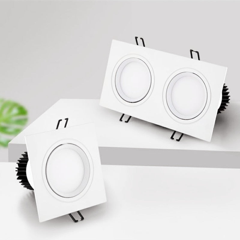 Recessed Double LED Dimmable Downlight COB 7w 9w 12W 24W Spot Decoration Room Ceiling Lamp AC 220V LED Panel Lights Hotel Room