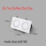 Recessed Double LED Dimmable Downlight COB 7w 9w 12W 24W Spot Decoration Room Ceiling Lamp AC 220V LED Panel Lights Hotel Room