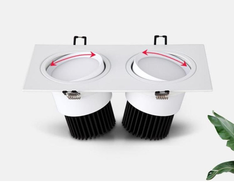 Recessed Double LED Dimmable Downlight COB 7w 9w 12W 24W Spot Decoration Room Ceiling Lamp AC 220V LED Panel Lights Hotel Room