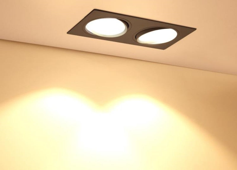 Recessed Double LED Dimmable Downlight COB 7w 9w 12W 24W Spot Decoration Room Ceiling Lamp AC 220V LED Panel Lights Hotel Room