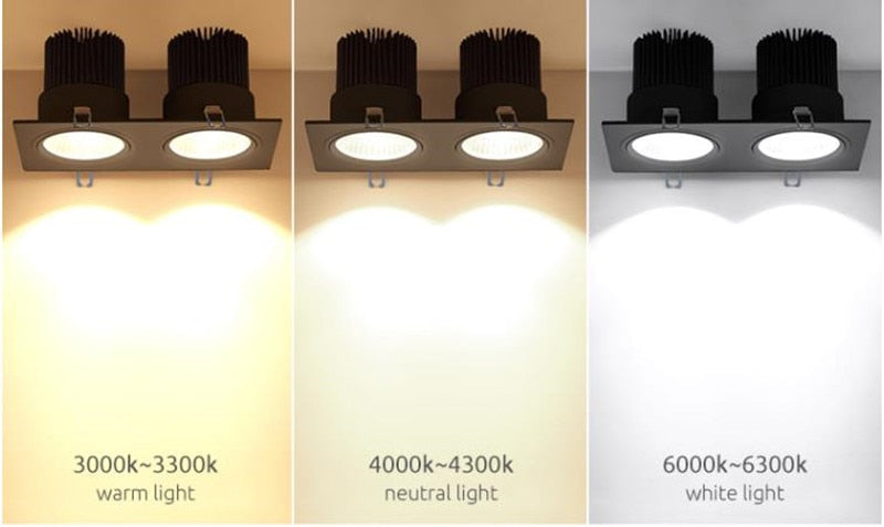 Recessed Double LED Dimmable Downlight COB 7w 9w 12W 24W Spot Decoration Room Ceiling Lamp AC 220V LED Panel Lights Hotel Room